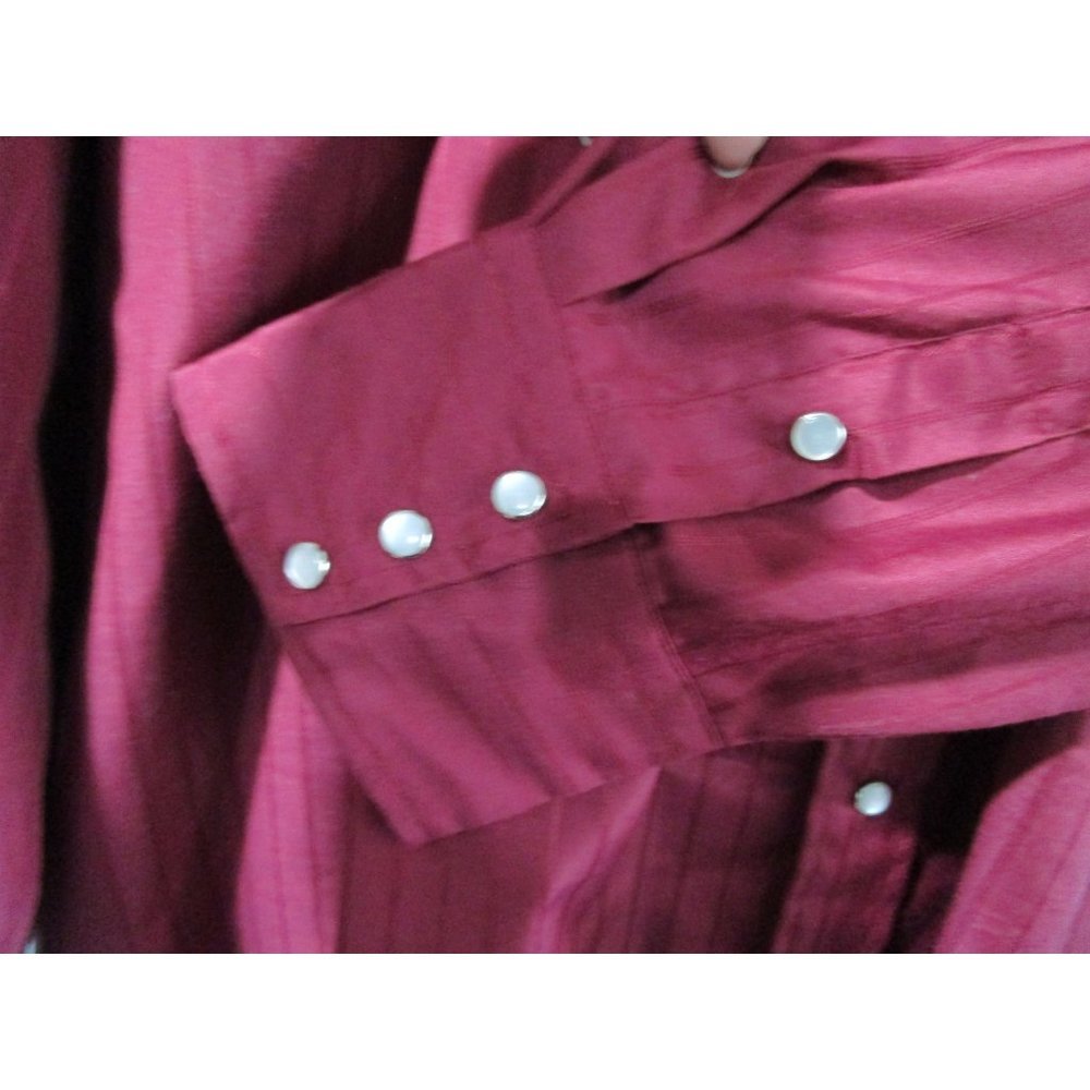 Roper Burgandy Damask Stripe White Pearl Snap Western Cowboy Shirt GUC 2XL - Picture 10 of 16